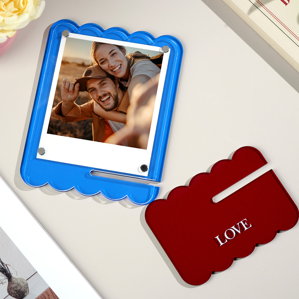 Custom Photos Acrylic Photo Frame Free-Standing Personalize Frames Immortalize Picture - SantaSocks