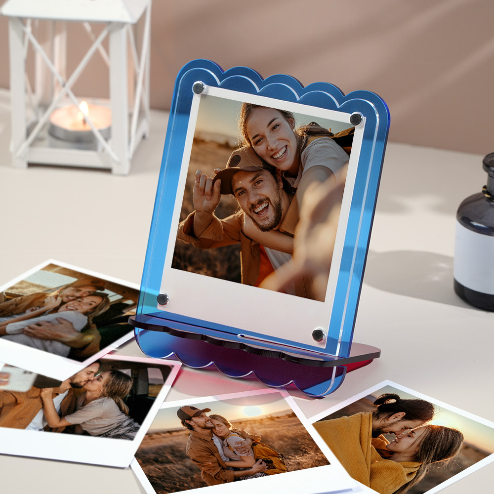 Custom Photos Acrylic Photo Frame Free-Standing Personalize Frames Immortalize Picture - SantaSocks