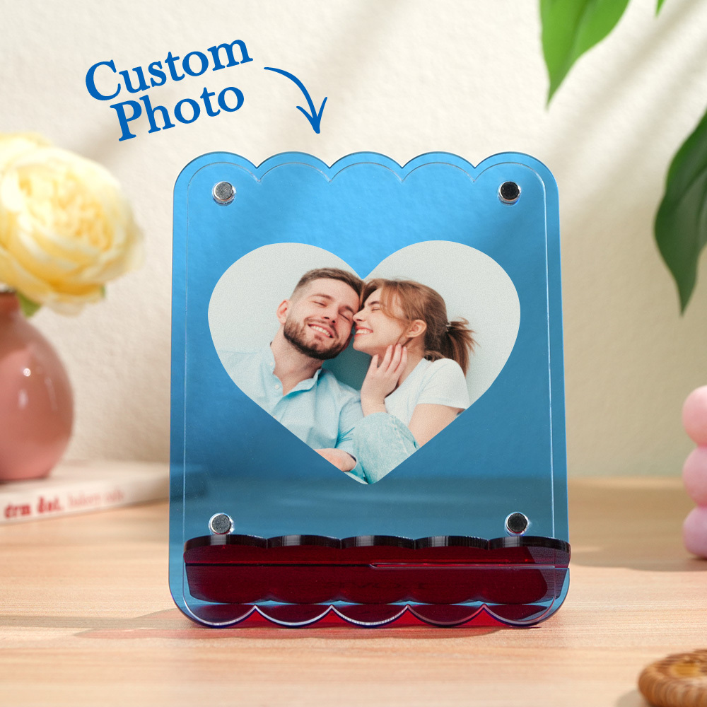Custom Photos Acrylic Photo Frame Free-Standing Personalize Frames Immortalize Picture - SantaSocks