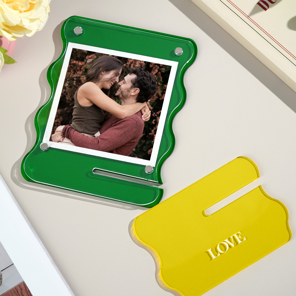 Custom Photos Acrylic Photo Frame Free-Standing Personalize Frames Immortalize Picture - SantaSocks