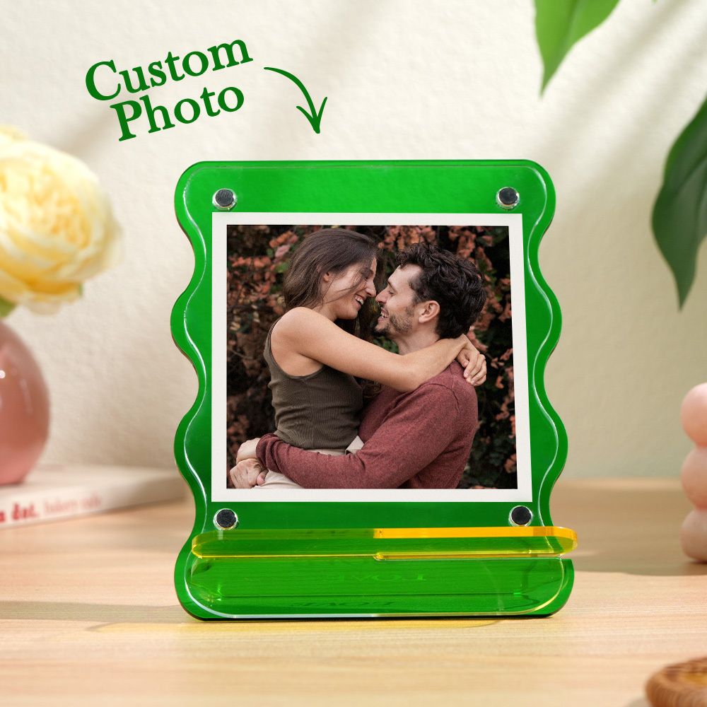 Custom Photos Acrylic Photo Frame Free-Standing Personalize Frames Immortalize Picture - SantaSocks