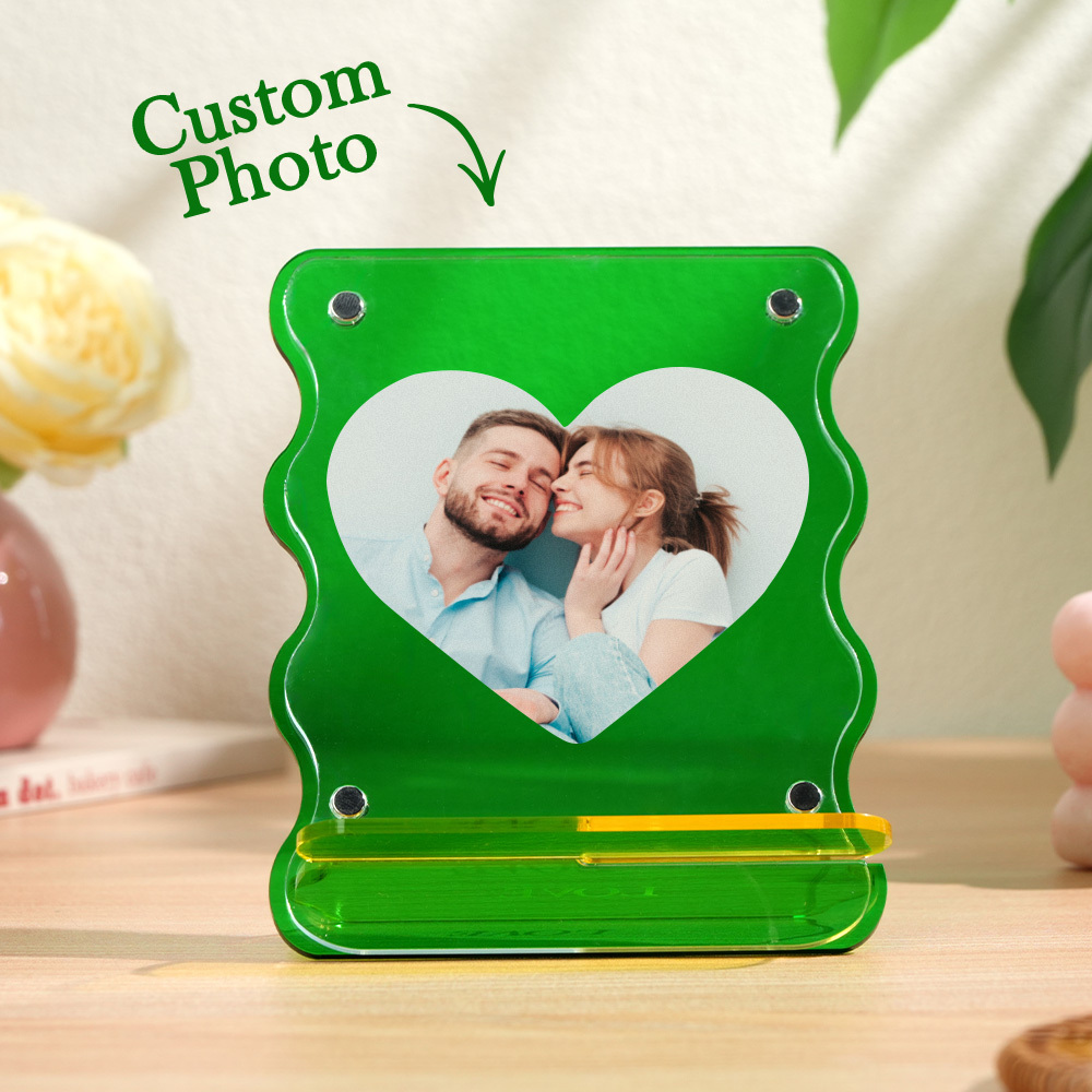 Custom Photos Acrylic Photo Frame Free-Standing Personalize Frames Immortalize Picture - SantaSocks