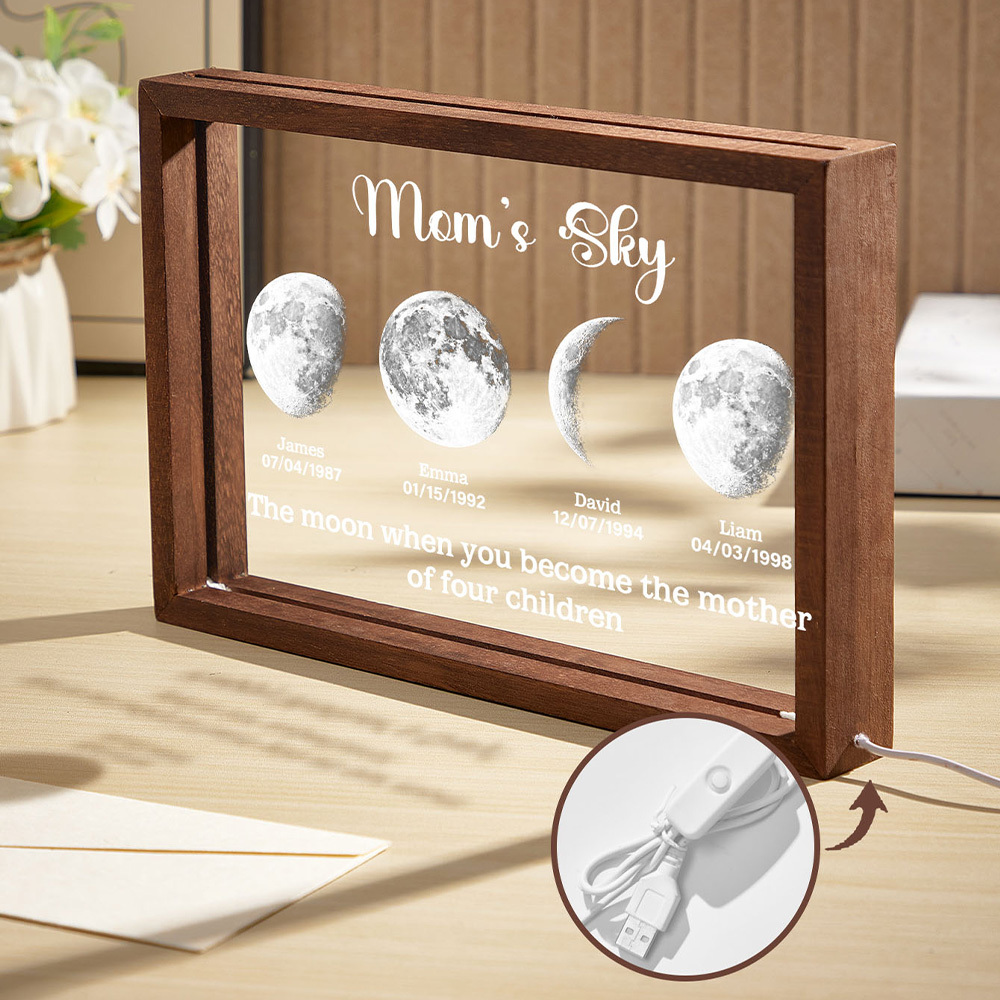 Custom Mom's Sky Led Light Frame Personalised Gifts for Mum