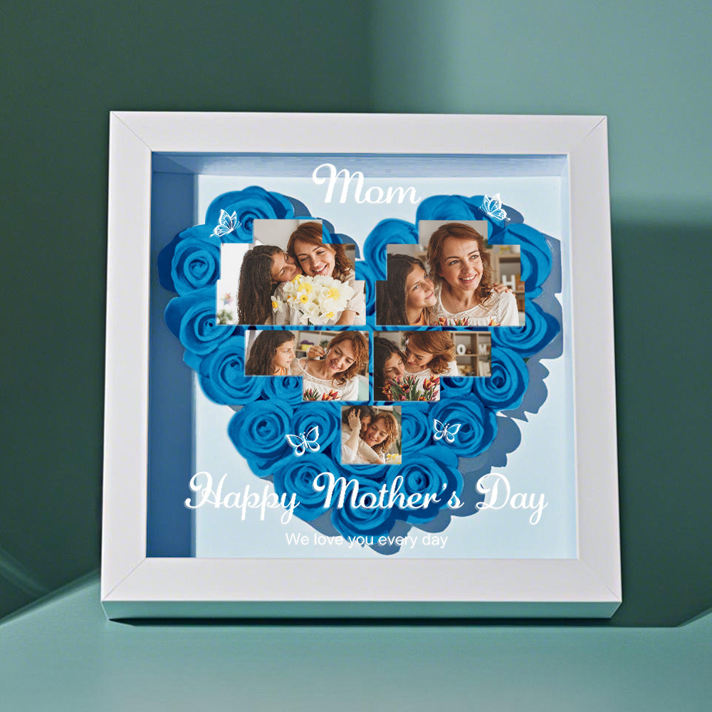 Personalized Mother's Day Photo Flower Shadow Box