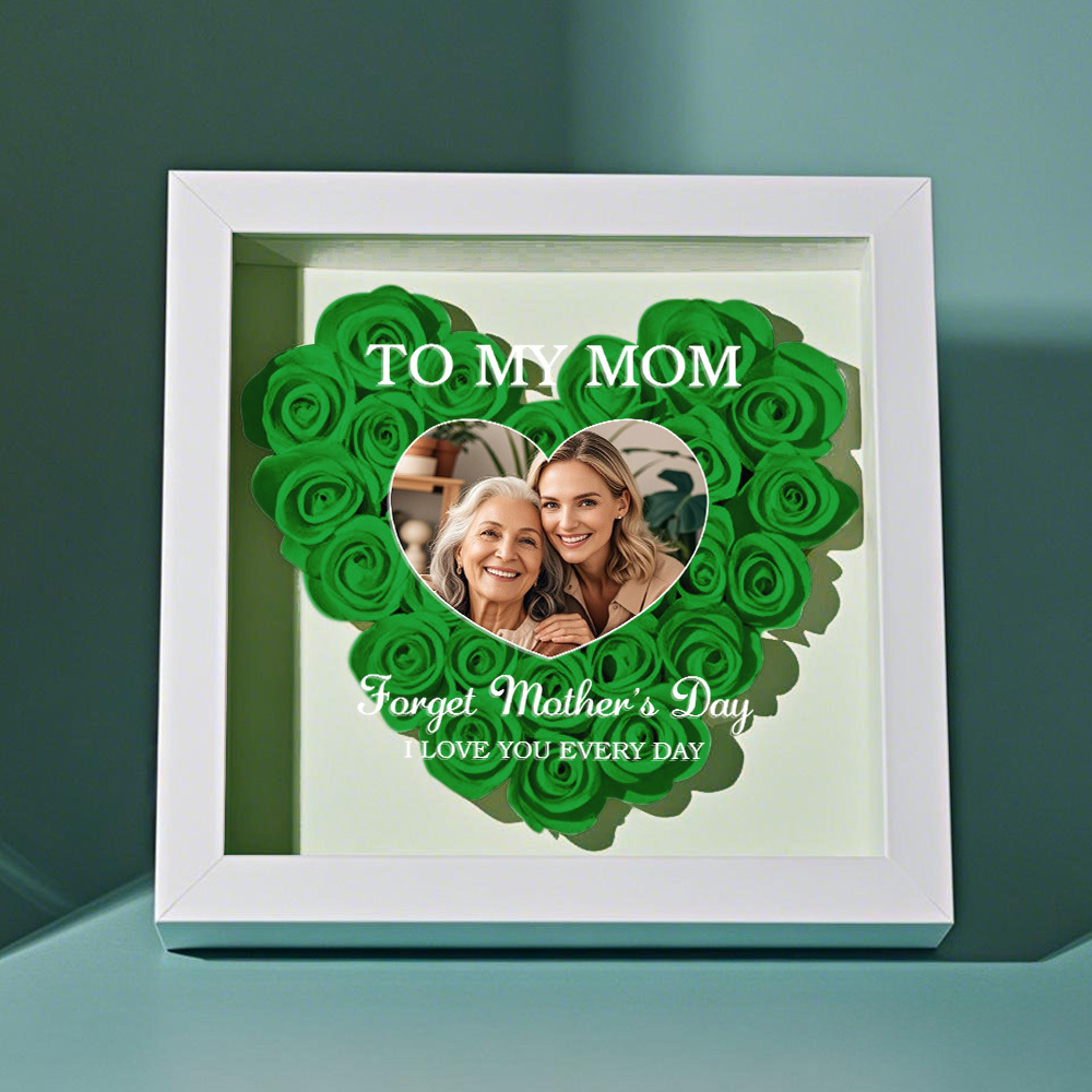 Mom Gift I Love You Every Day - Personalized Flower Shadow Box