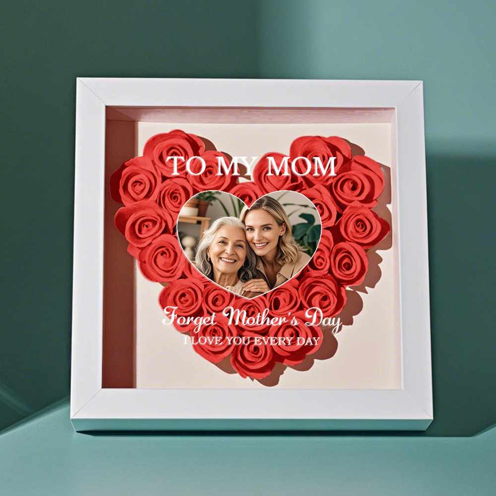 Mom Gift I Love You Every Day - Personalized Flower Shadow Box