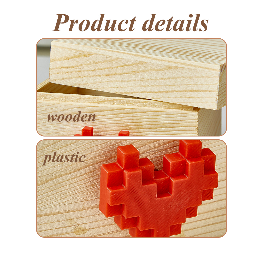 Lovebox Photo Messenger Personalized Wooden Message Box Long Distance Relationship Gift for Partner Family Couples Kids - SantaSocks