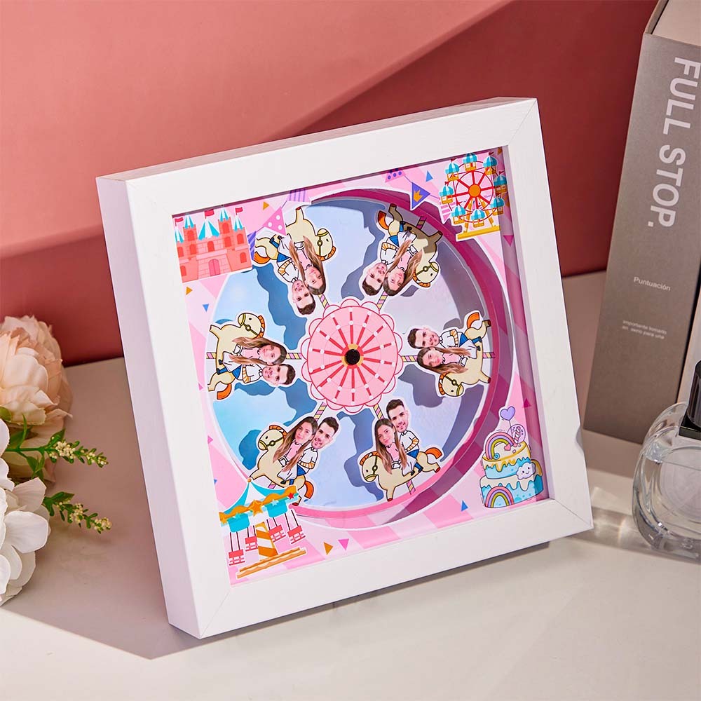 Custom Photo Ferris Wheel Couple Face Frame with Light Valentine's Gift - SantaSocks