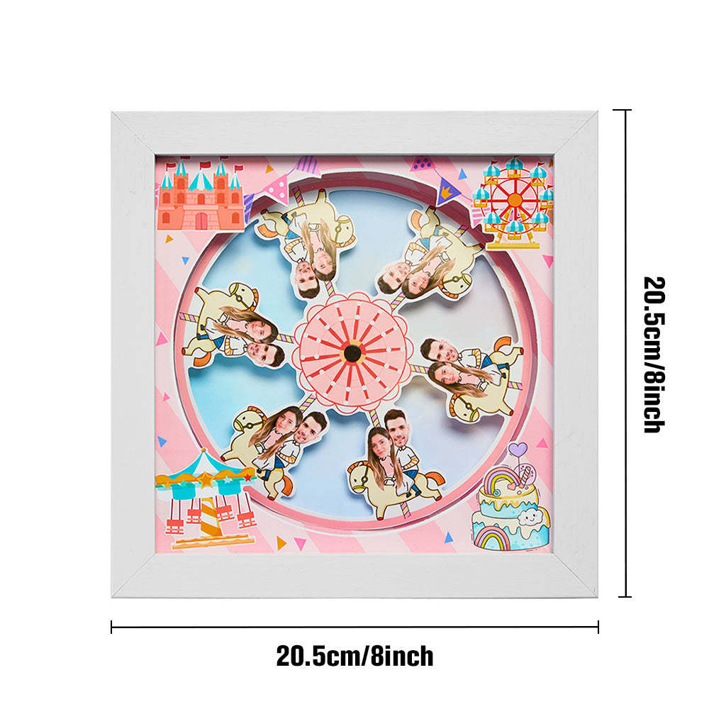 Custom Photo Ferris Wheel Couple Face Frame with Light Valentine's Gift - SantaSocks