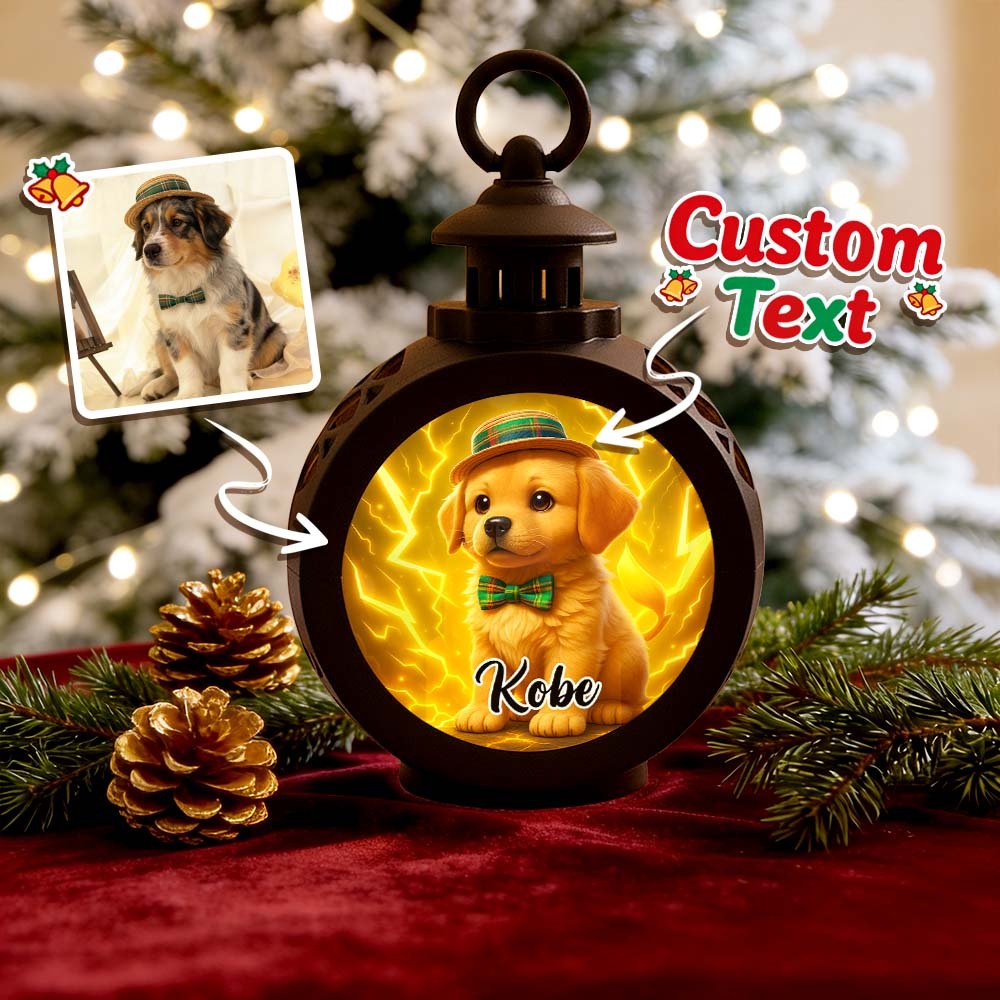Custom Pet Photo Multiple Effects Available Lantern Ornament Personalized Custom 3D Effect Christmas Lantern