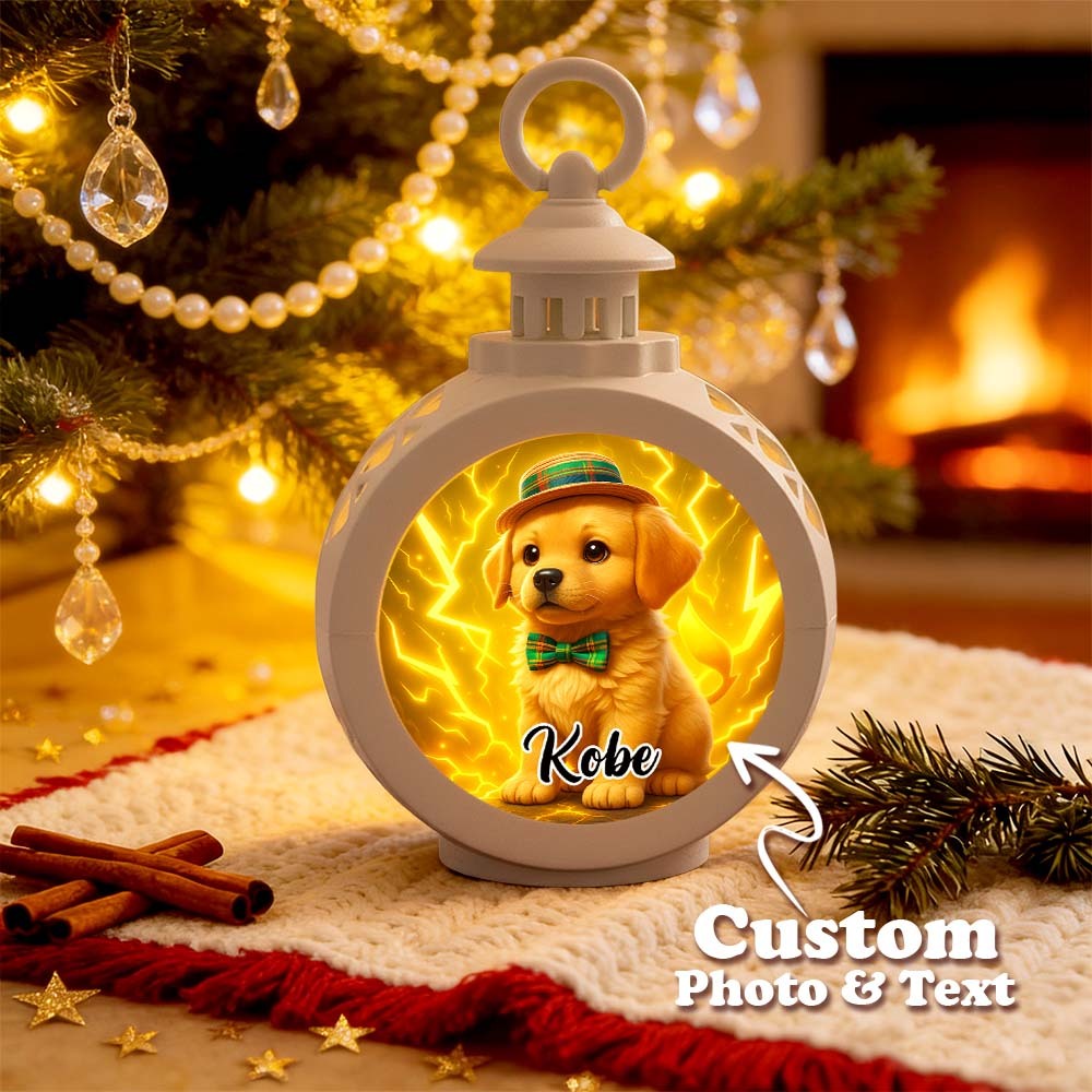 Custom Pet Photo Multiple Effects Available Lantern Ornament Personalized Custom 3D Effect Christmas Lantern