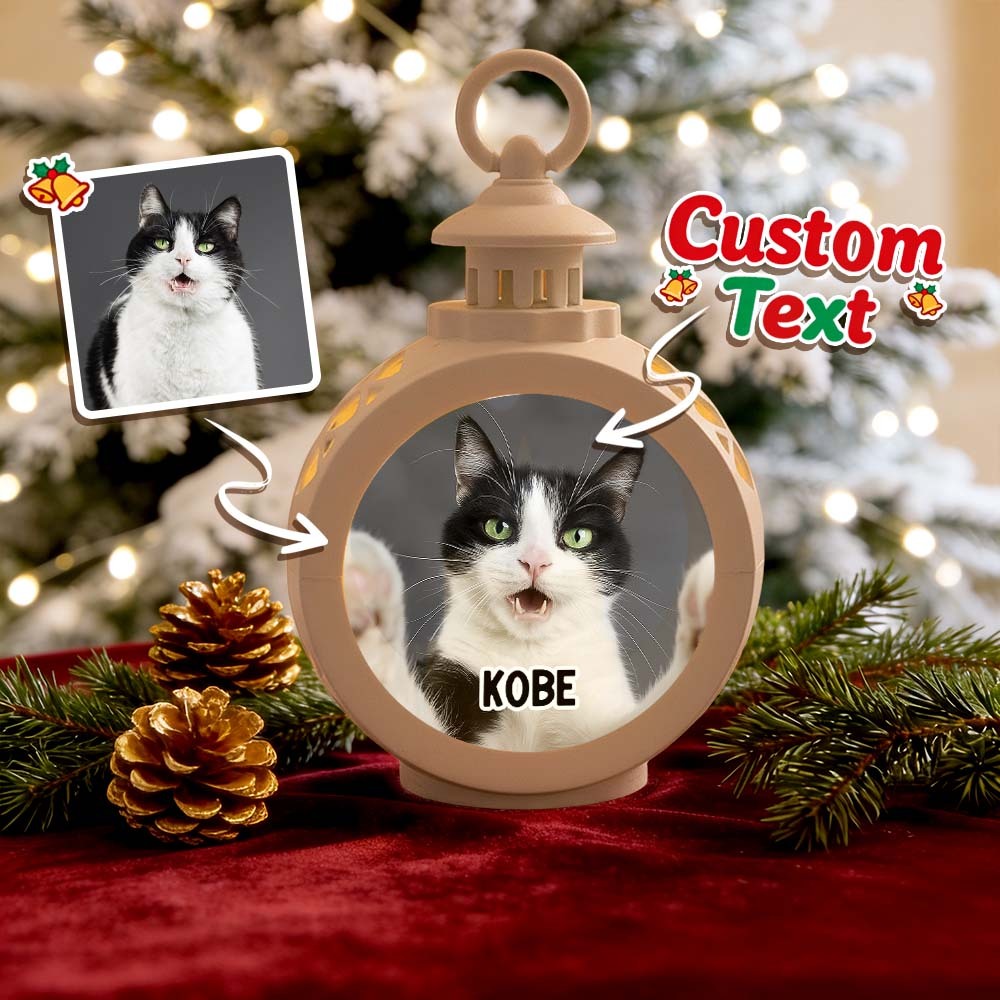 Custom Pet Photo Multiple Effects Available Lantern Ornament Personalized Custom 3D Effect Christmas Lantern