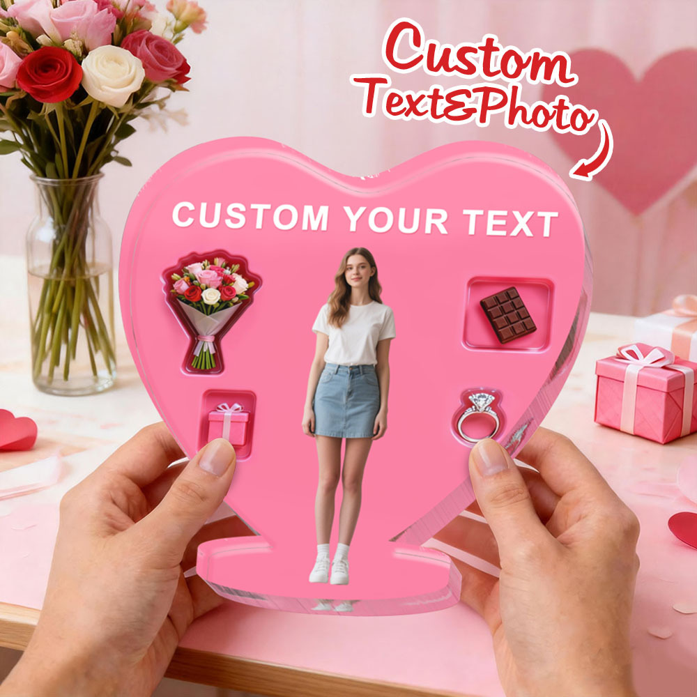 Custom Couple Photo Red Heart-shaped Ornament Personalized Photo and Text Ornament Valentine Gift - SantaSocks