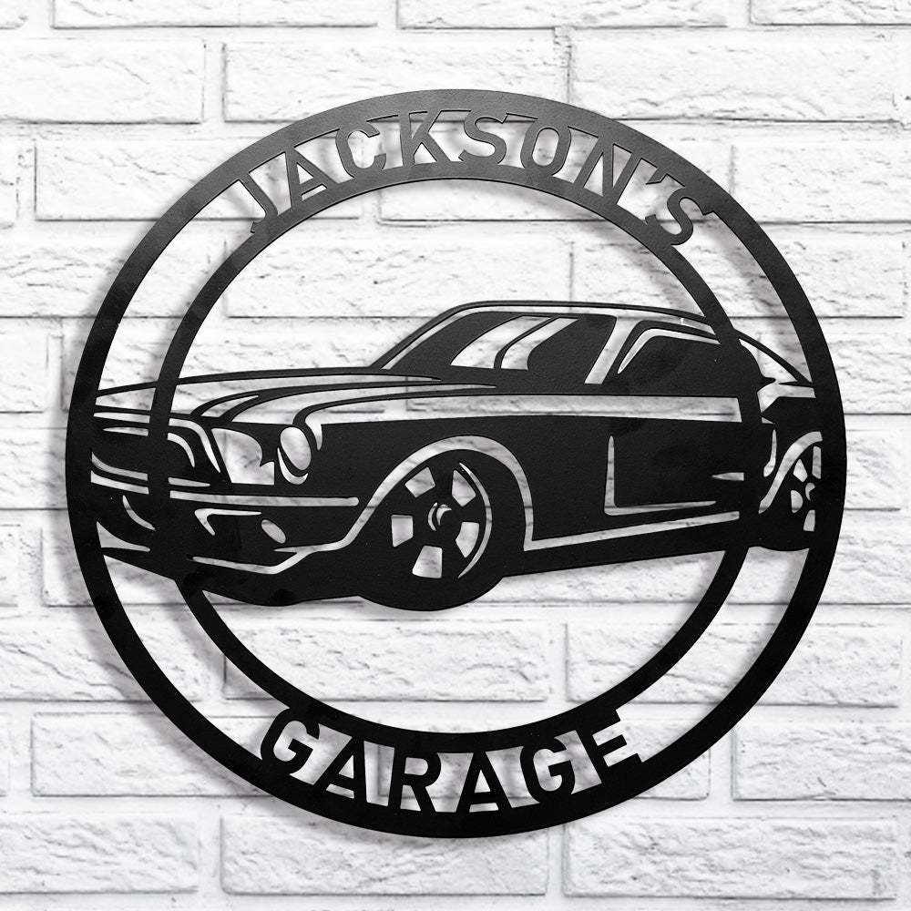 Custom Name Vehicle Round Metal Sign Wall Sign - SantaSocks