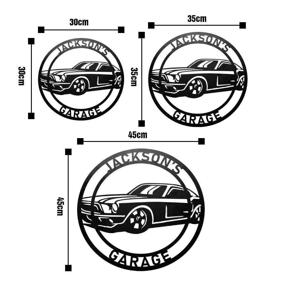 Custom Name Vehicle Round Metal Sign Wall Sign - SantaSocks
