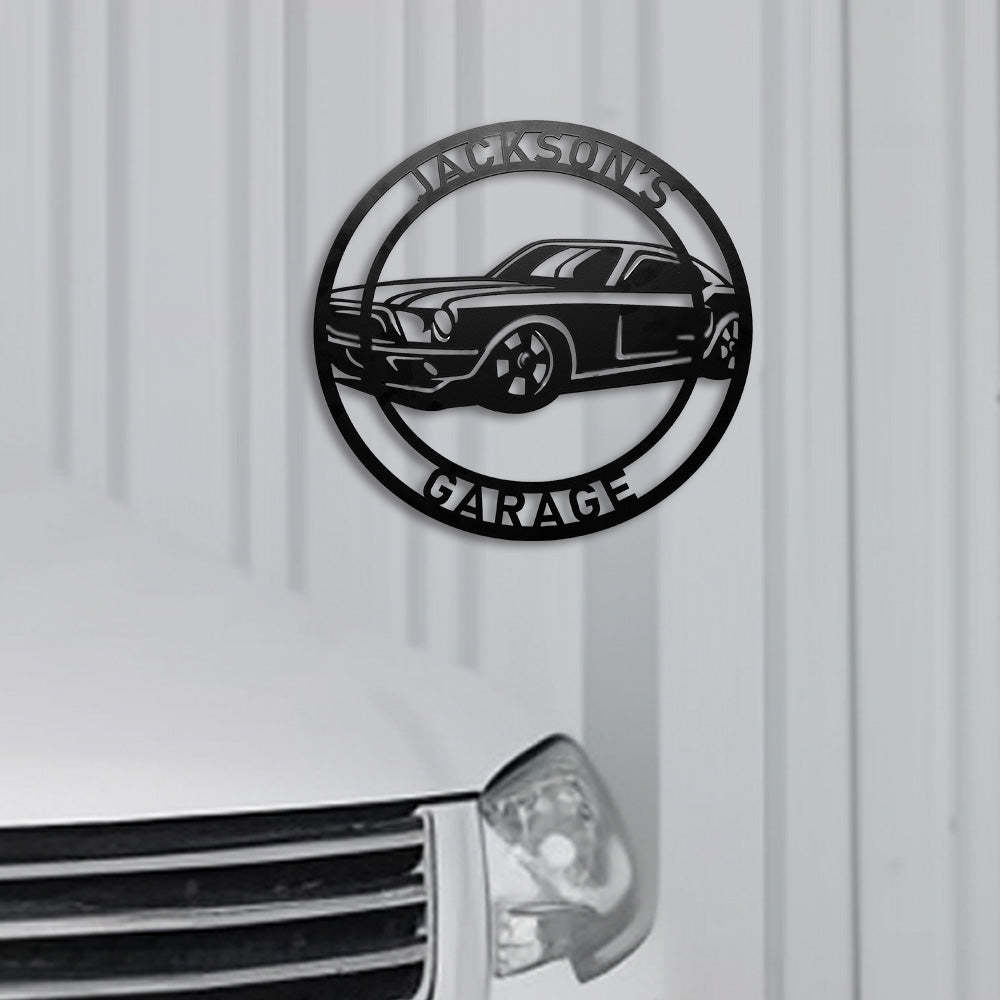 Custom Name Vehicle Round Metal Sign Wall Sign - SantaSocks