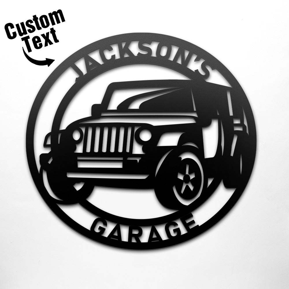 Custom Name Vehicle Round Metal Sign Wall Sign - SantaSocks