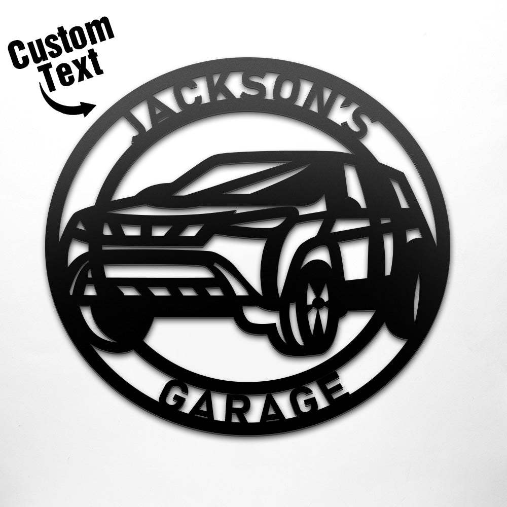 Custom Name Vehicle Round Metal Sign Wall Sign - SantaSocks