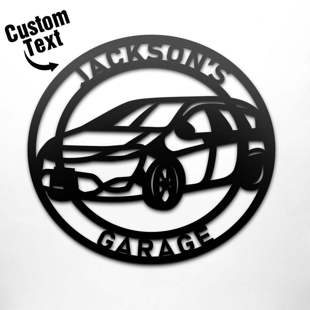 Custom Name Vehicle Round Metal Sign Wall Sign - SantaSocks