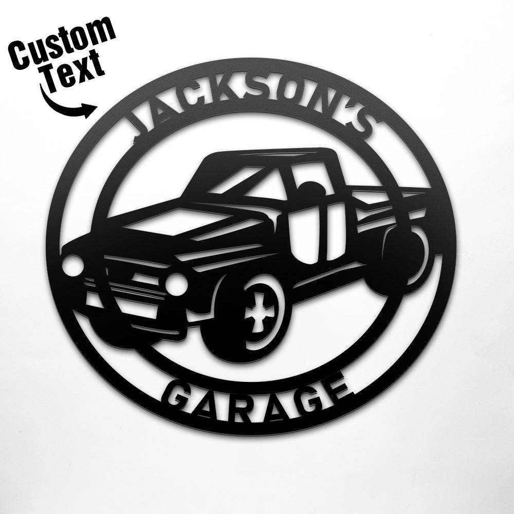 Custom Name Vehicle Round Metal Sign Wall Sign - SantaSocks