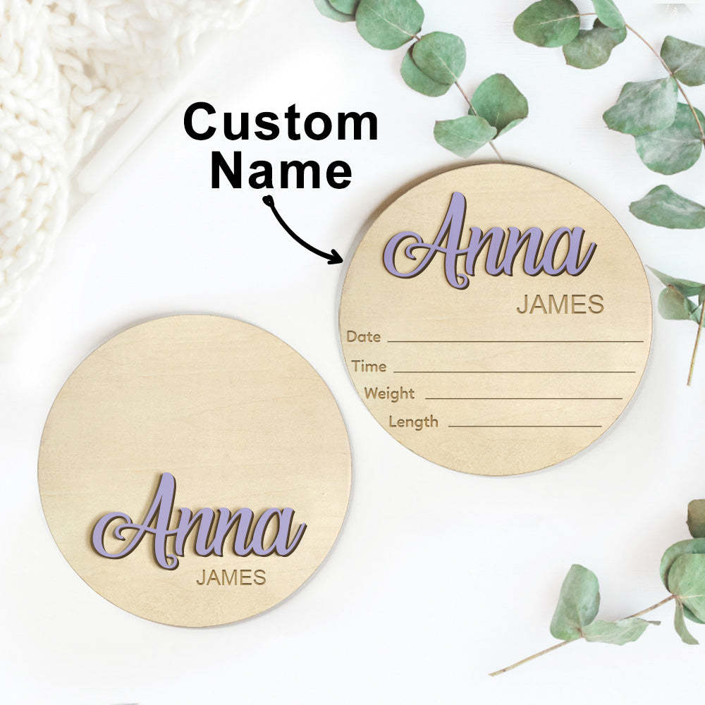Baby Announcement Sign with Birth Stats Footprint Sign For Newborn Baby Name Reveal Personalized Baby Name Sign For Hospital - SantaSocks