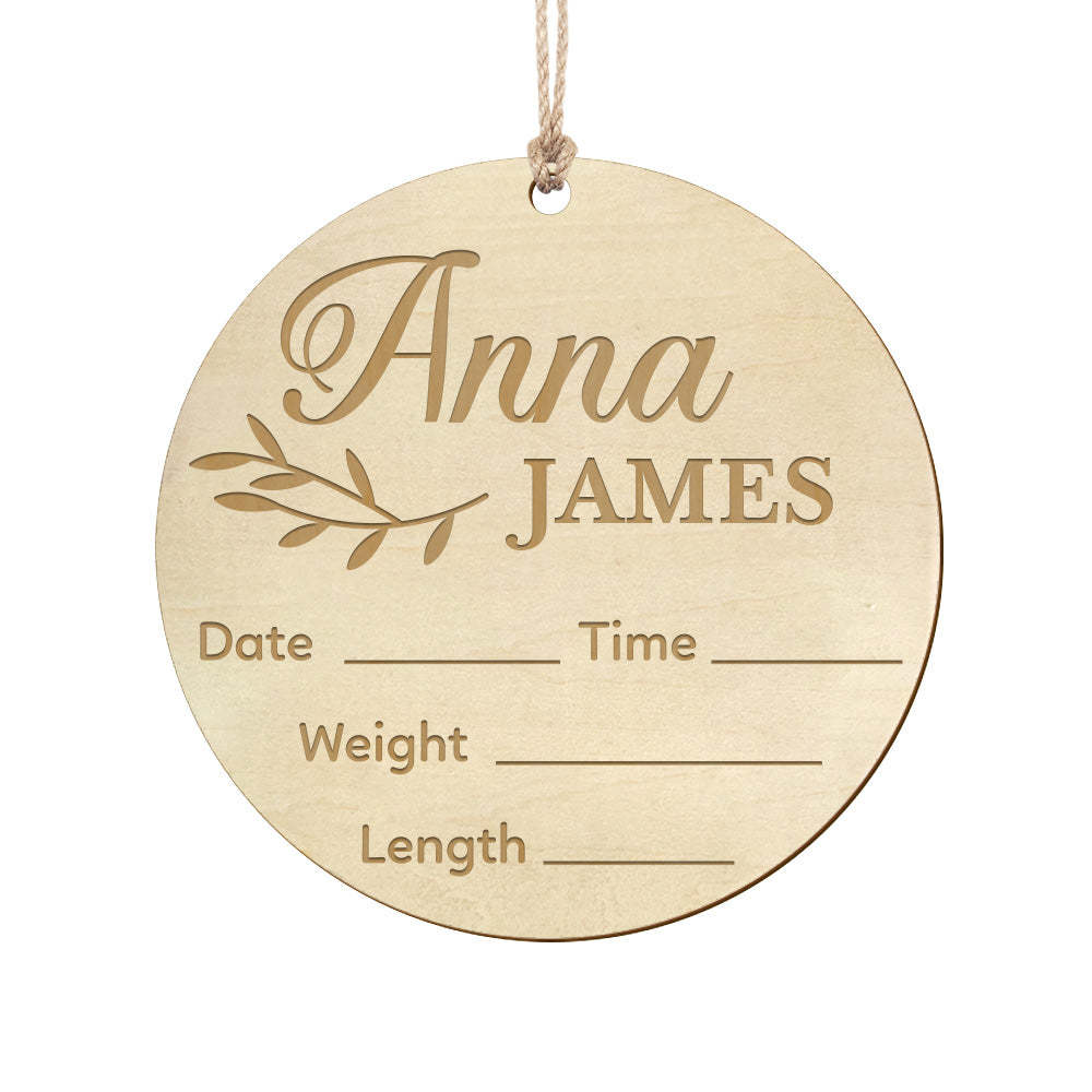 Baby Announcement Sign with Birth Stats Footprint Sign For Newborn Baby Name Reveal Personalized Baby Name Sign For Hospital - SantaSocks