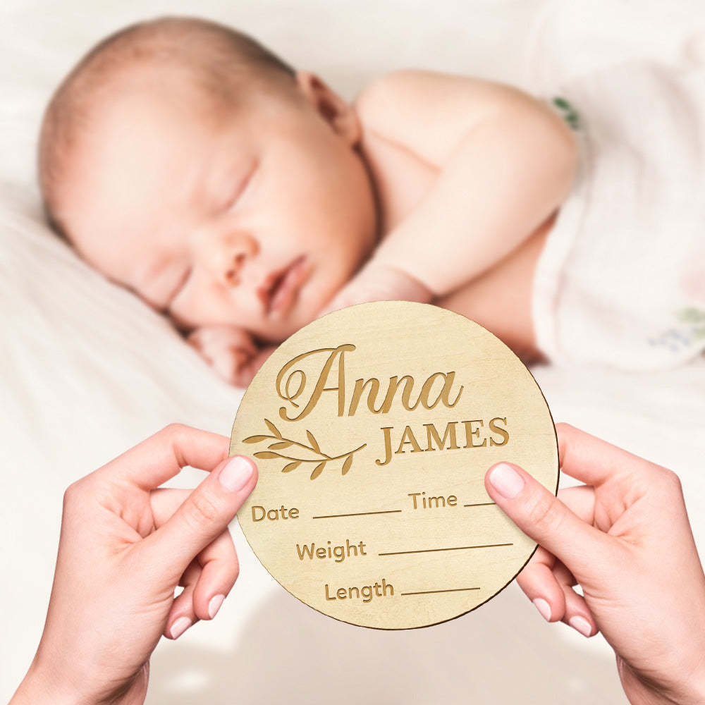 Baby Announcement Sign with Birth Stats Footprint Sign For Newborn Baby Name Reveal Personalized Baby Name Sign For Hospital - SantaSocks