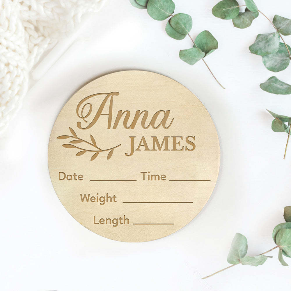 Baby Announcement Sign with Birth Stats Footprint Sign For Newborn Baby Name Reveal Personalized Baby Name Sign For Hospital - SantaSocks