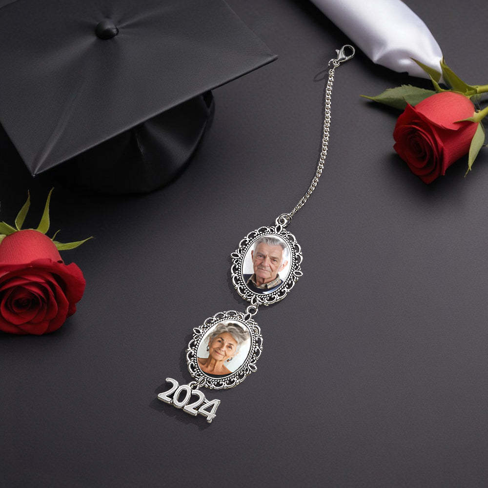 Personalized Graduation Photo Memorial Tassel Charm 2025 Grad Cap Graduation Gift