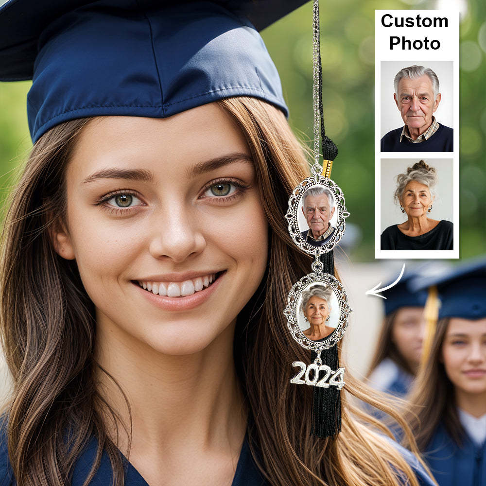 Personalized Graduation Photo Memorial Tassel Charm 2025 Grad Cap Graduation Gift