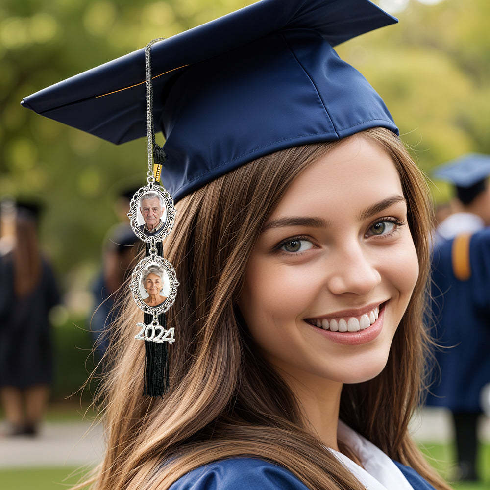 Personalized Graduation Photo Memorial Tassel Charm 2025 Grad Cap Graduation Gift