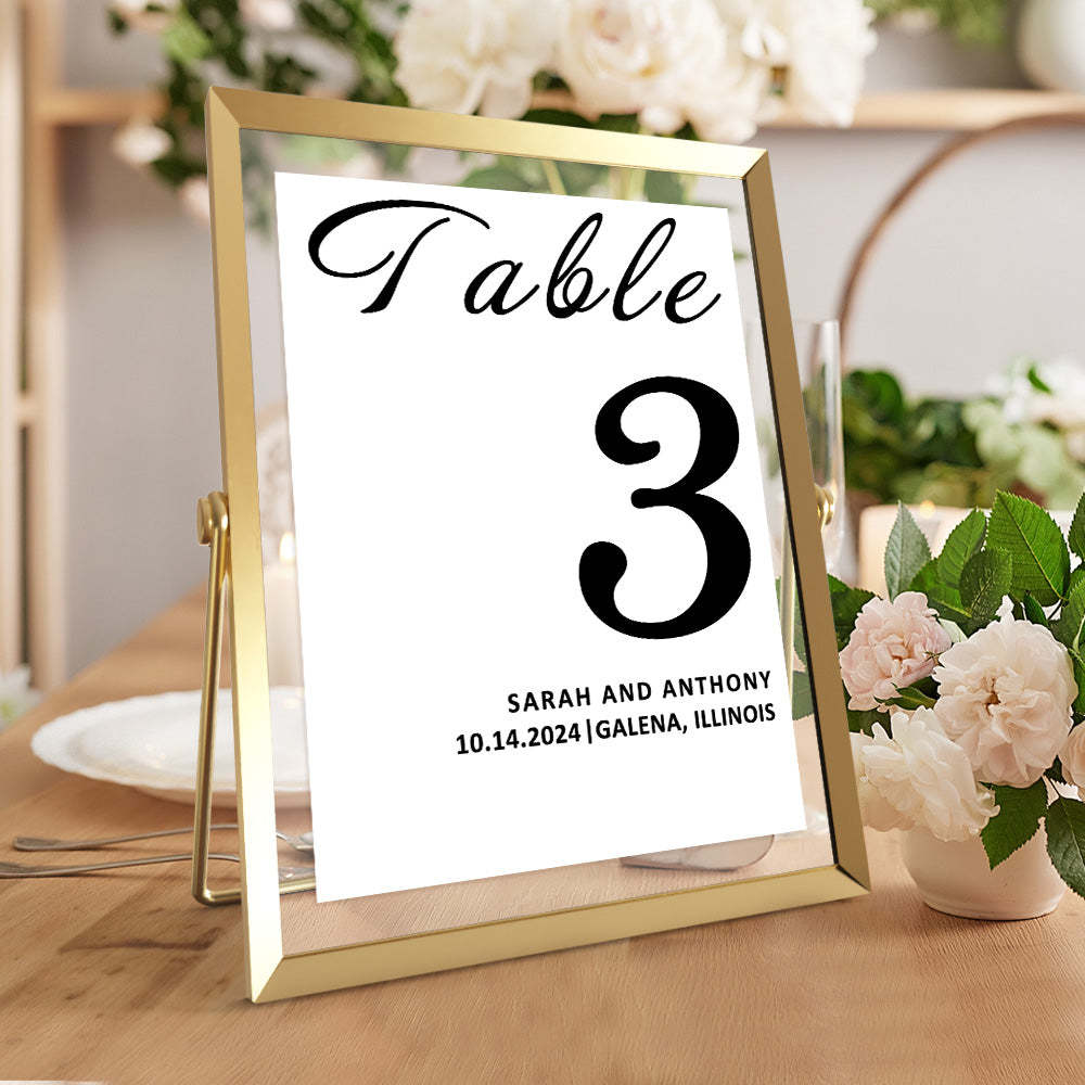 Personalized Minimalist Wedding Table Numbers Modern Table Numbers Reception Table Numbers Gift for Wedding - SantaSocks