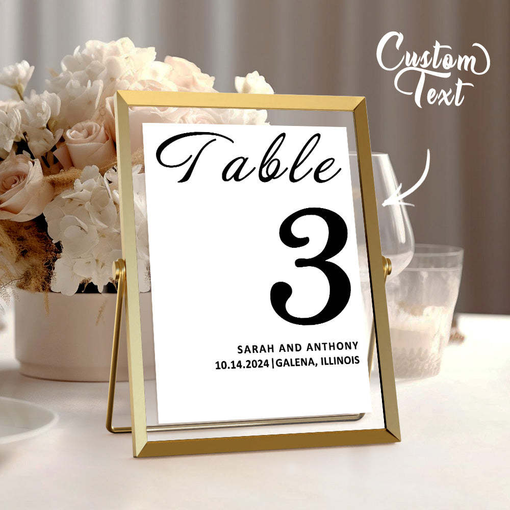 Personalized Minimalist Wedding Table Numbers Modern Table Numbers Reception Table Numbers Gift for Wedding - SantaSocks