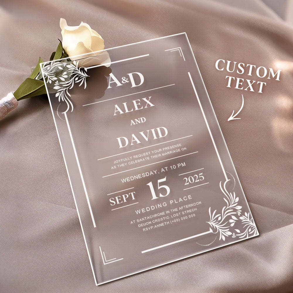 Personalized Acrylic Wedding Invitation Party Invitations - SantaSocks