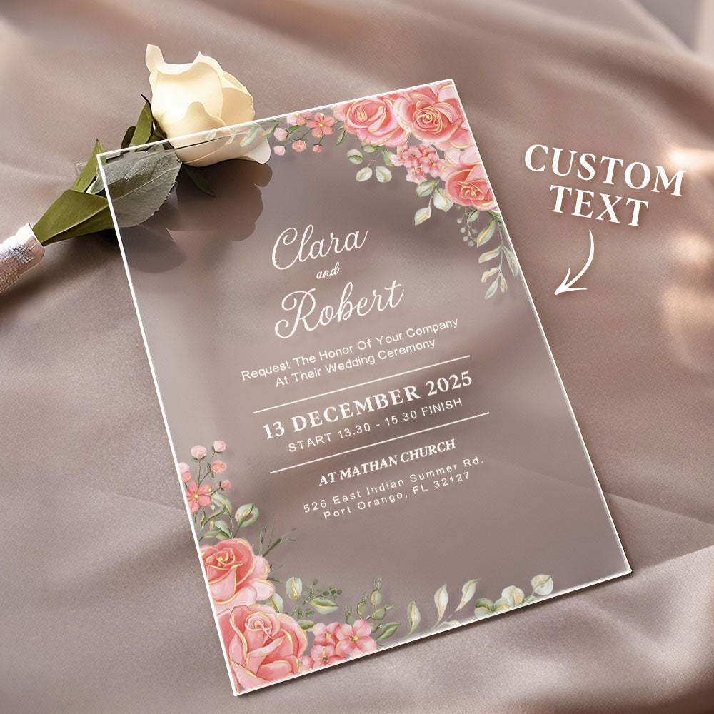Personalized Acrylic Wedding Invitation Party Invitations Wedding Gift - SantaSocks