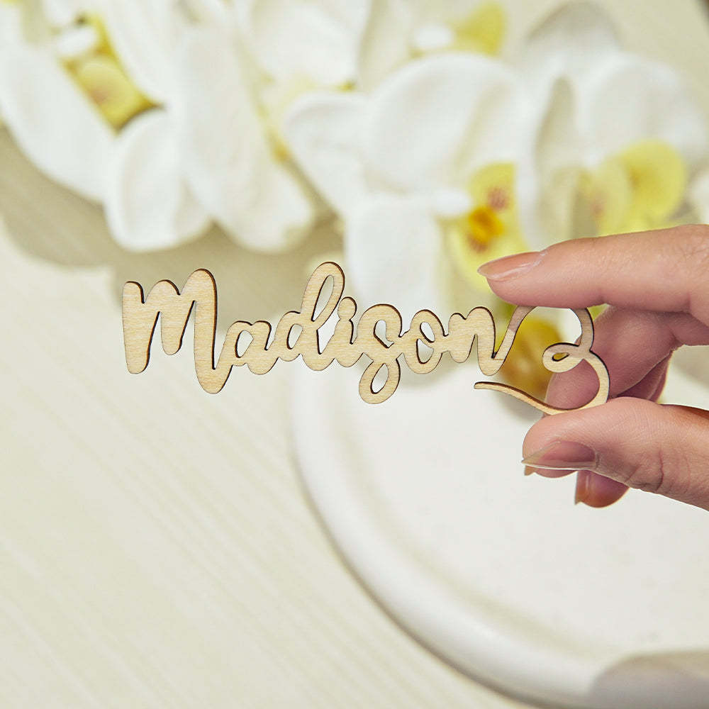 Personalized Wooden Place Cards for the Champagne Flute Name Cards Wedding Table Decoration - SantaSocks