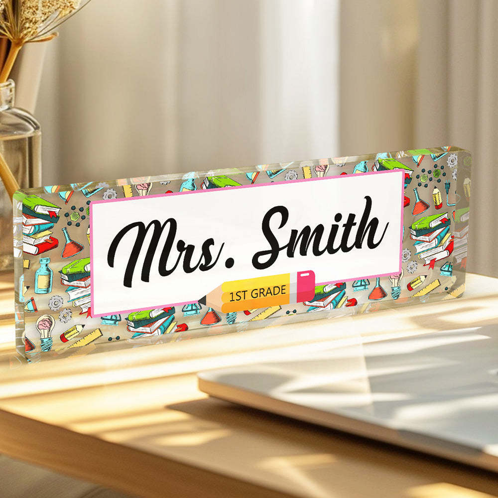 Personalized Teacher Desk Name Plate Teacher Gifts - SantaSocks