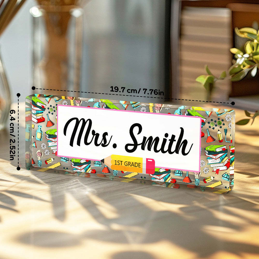 Personalized Teacher Desk Name Plate Teacher Gifts - SantaSocks