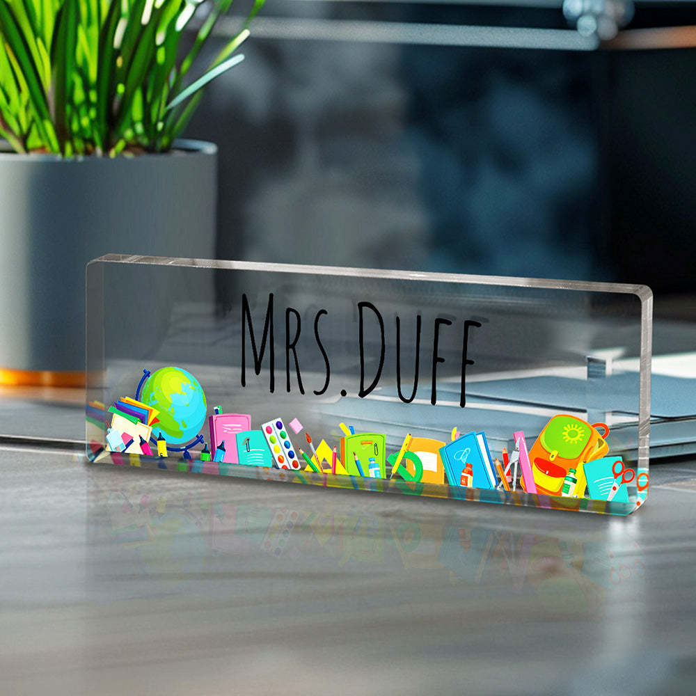 Personalized Teacher Desk Name Plate Teacher Gifts - SantaSocks