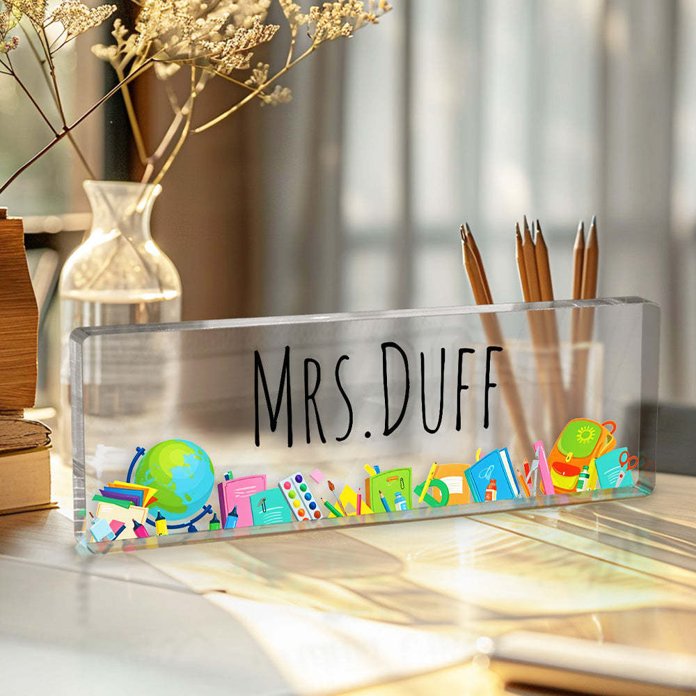 Personalized Teacher Desk Name Plate Teacher Gifts - SantaSocks