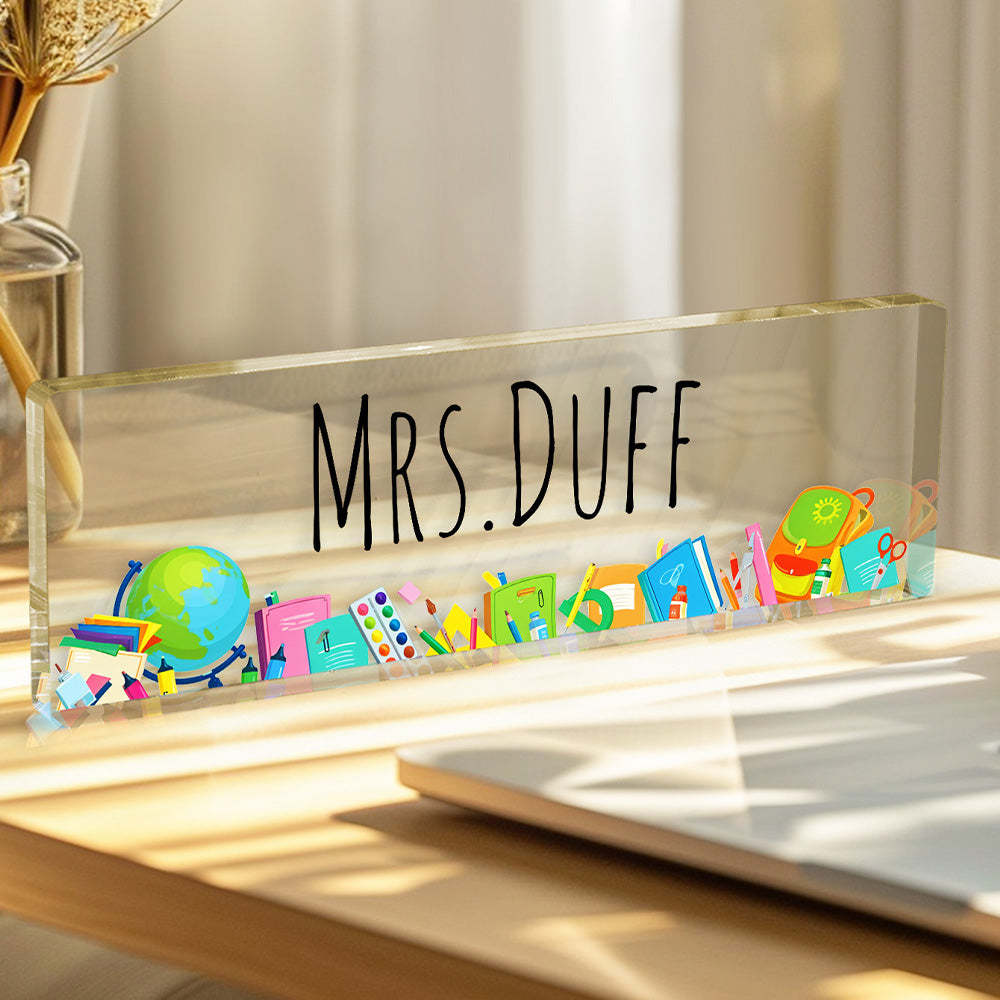 Personalized Teacher Desk Name Plate Teacher Gifts - SantaSocks