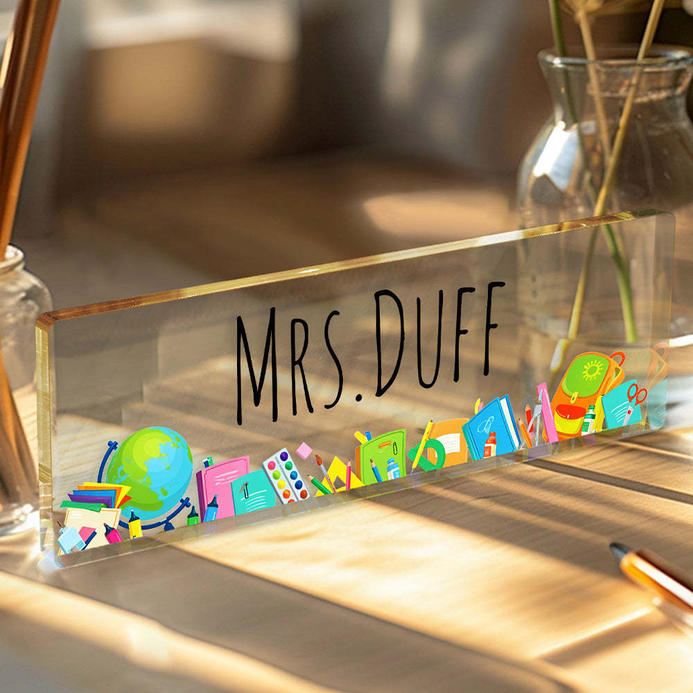 Personalized Teacher Desk Name Plate Teacher Gifts - SantaSocks