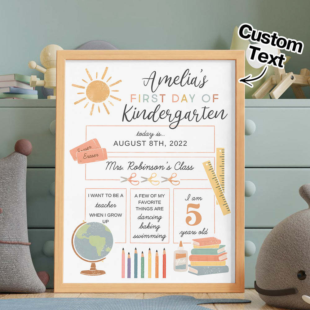 Personalized Back to School Sign First Day of School Sign Gifts for Kids - SantaSocks