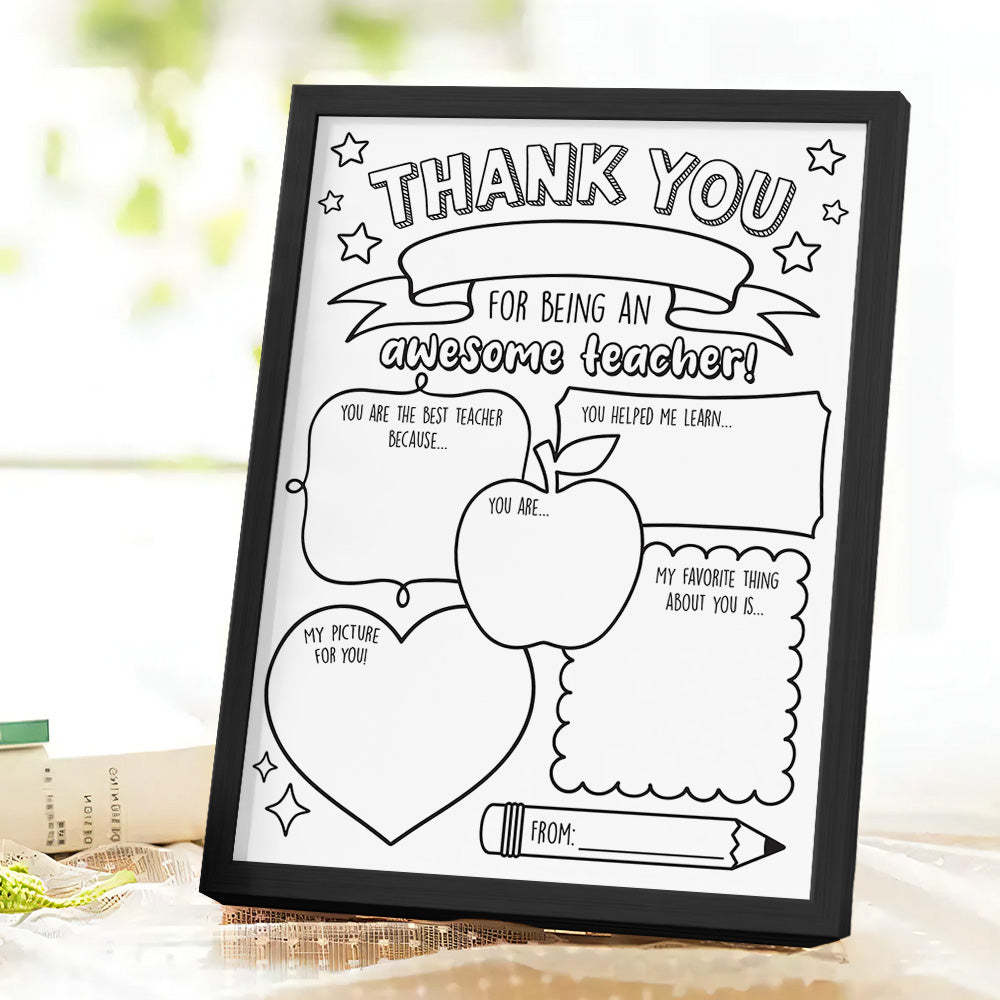 Back to School DIY Coloring Sign Teacher Appreciation Gifts - SantaSocks