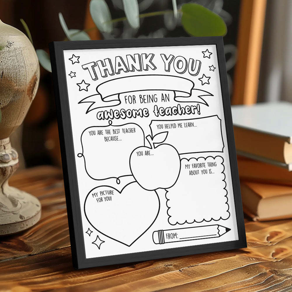 Back to School DIY Coloring Sign Teacher Appreciation Gifts - SantaSocks