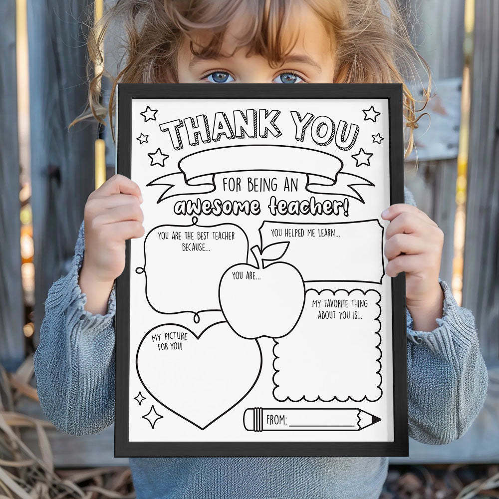 Back to School DIY Coloring Sign Teacher Appreciation Gifts - SantaSocks
