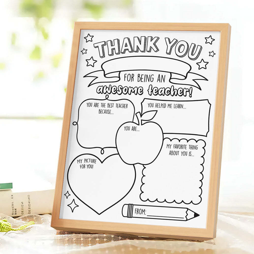 Back to School DIY Coloring Sign Teacher Appreciation Gifts - SantaSocks