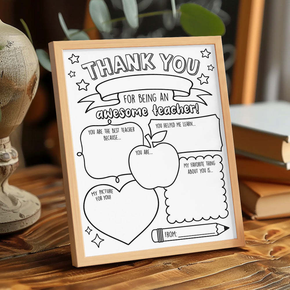 Back to School DIY Coloring Sign Teacher Appreciation Gifts - SantaSocks