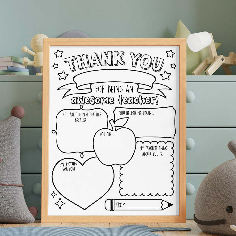 Back to School DIY Coloring Sign Teacher Appreciation Gifts - SantaSocks