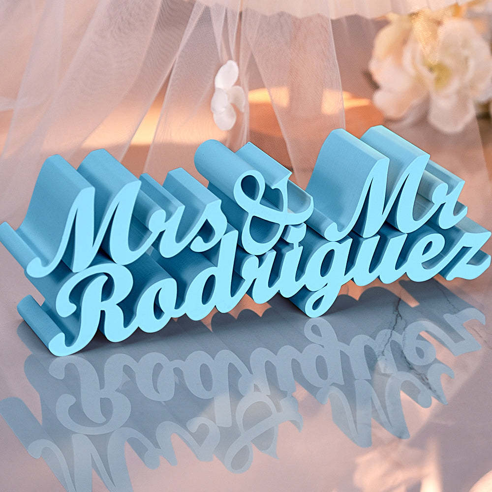 Personalized 3D Print Last Name Sign Custom Wedding Family Name Sign Wedding Tabletop Centerpieces for Wedding and Home - SantaSocks